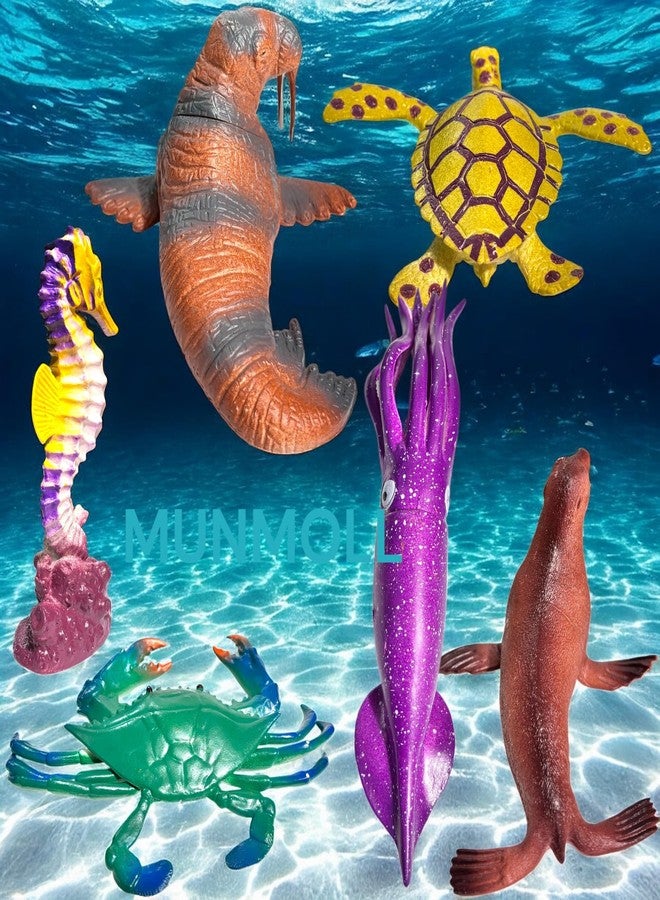 Munmoll Big Animal Toy Set for Kids Boys and Girls Sea10 Pcs Realistic Animals Action Figure Playroom Educational and Learning Toys Birthday Christmas Gifts Animal Toy Fish for Kids - Image 2